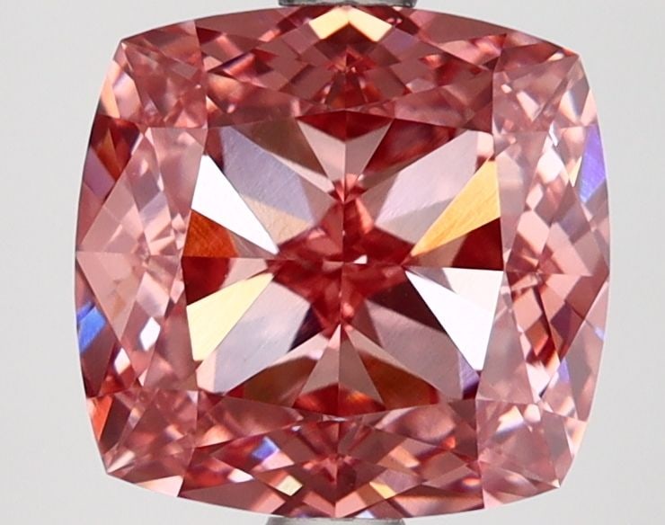 Loose Diamond - CUSHION MODIFIED 3.14ct Fancy Vivid Brownish Pink VS1: Loose Diamond - CUSHION MODIFIED 3.14ct Fancy Vivid Brownish Pink VS1 Source: This is a real non-mined Diamond that has been grown in a lab Shape: CUSHION MODIFIED Carats: 3.14 Color: Fancy Vivid Brow
