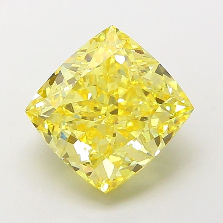Loose Diamond - CUSHION MODIFIED 4.02ct Fancy Vivid Yellow VS1: Loose Diamond - CUSHION MODIFIED 4.02ct Fancy Vivid Yellow VS1 Source: This is a real non-mined Diamond that has been grown in a lab Shape: CUSHION MODIFIED Carats: 4.02 Color: Fancy Vivid Yellow Cert
