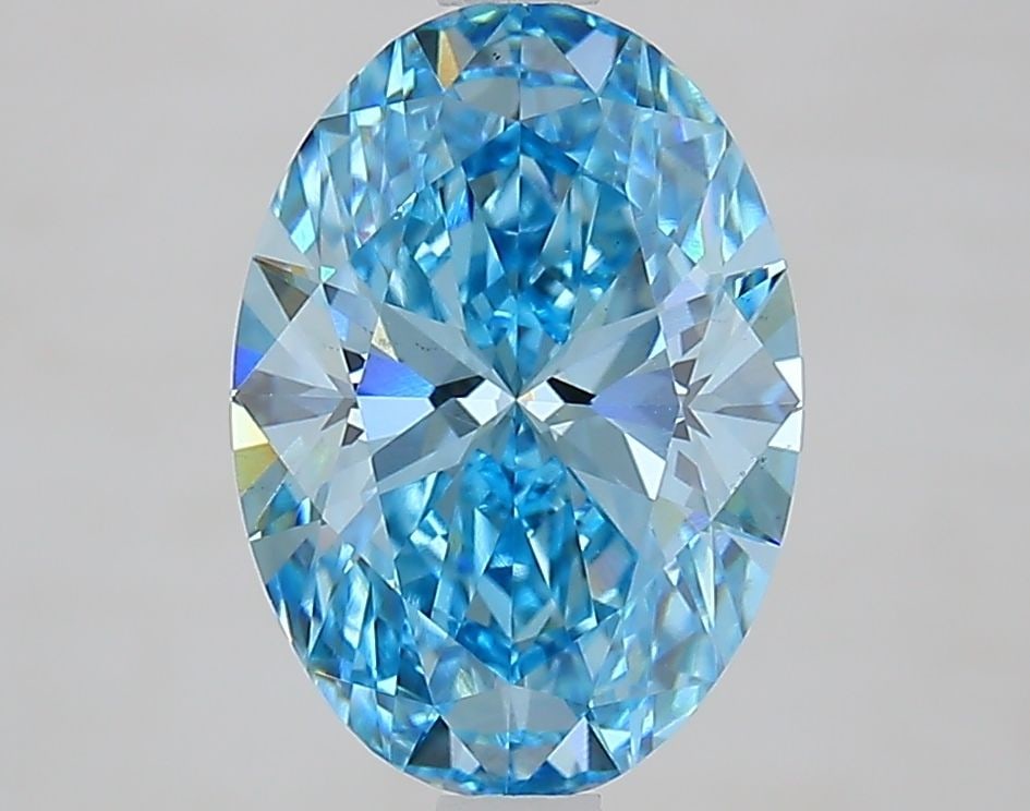 Loose Diamond - OVAL 2.58ct Fancy Vivid Blue VS1: Loose Diamond - OVAL 2.58ct Fancy Vivid Blue VS1 Source: This is a real non-mined Diamond that has been grown in a lab Shape: OVAL Carats: 2.58 Color: Fancy Vivid Blue Certification: IGI Video: