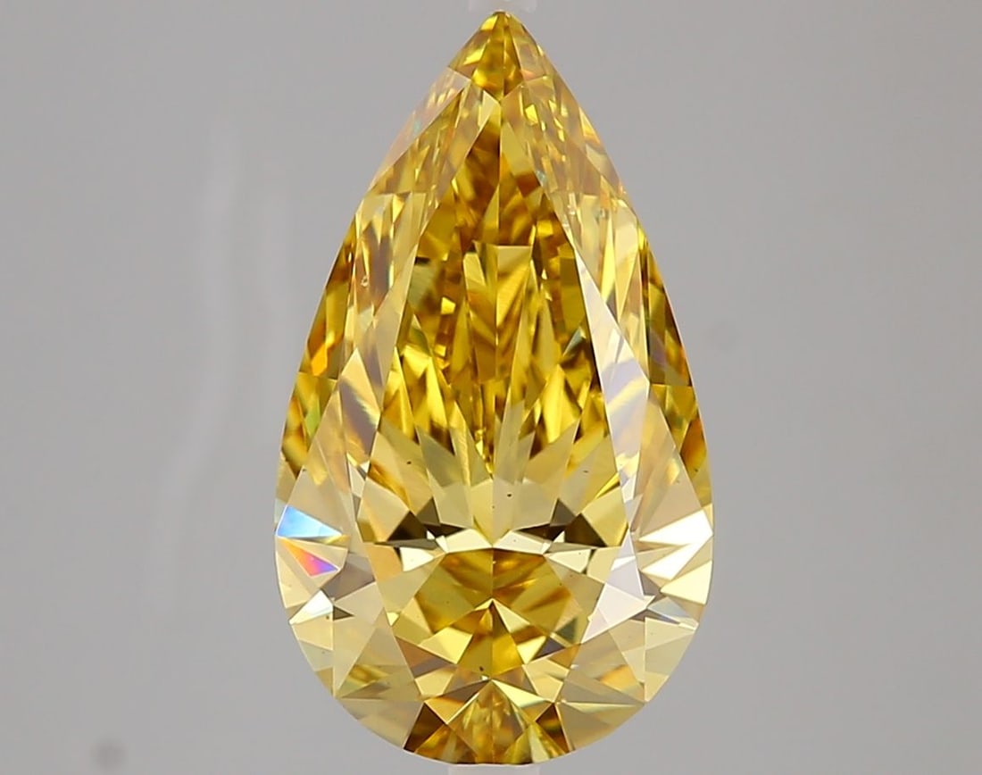 Loose Diamond - PEAR 4.02ct Fancy Intense Yellow VS2 (1 of 1)