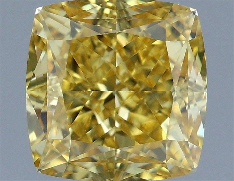 Loose Diamond - CUSHION MODIFIED 1.83ct Fancy Vivid Yellow VVS2: Loose Diamond - CUSHION MODIFIED 1.83ct Fancy Vivid Yellow VVS2 Source: This is a real non-mined Diamond that has been grown in a lab Shape: CUSHION MODIFIED Carats: 1.83 Color: Fancy Vivid Yellow Cer