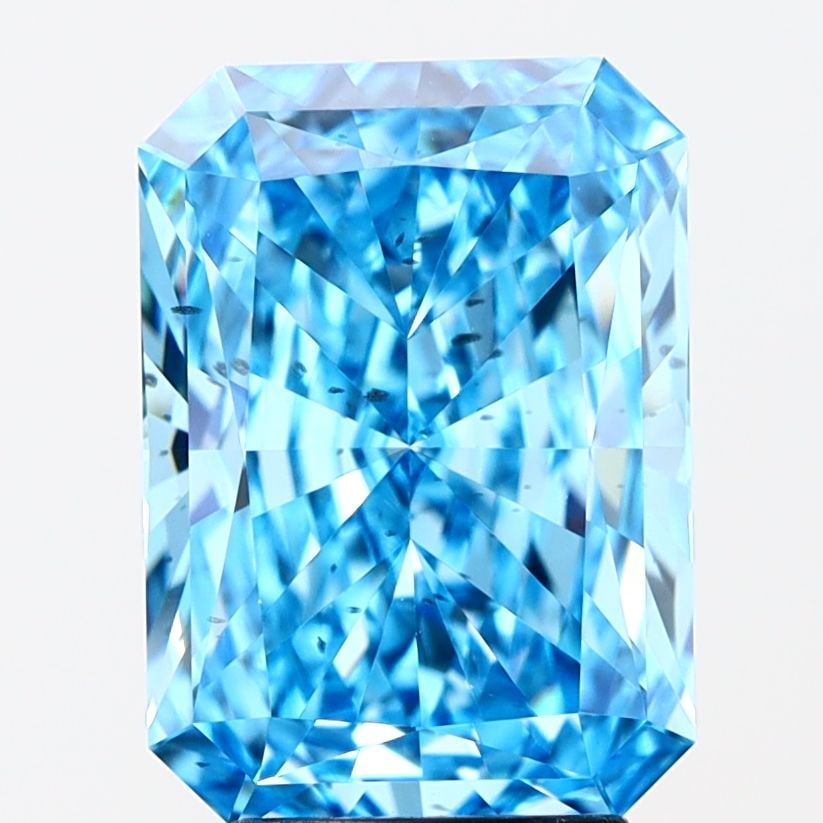 Loose Diamond - RADIANT 4.02ct Fancy Vivid Blue SI1: Loose Diamond - RADIANT 4.02ct Fancy Vivid Blue SI1 Source: This is a real non-mined Diamond that has been grown in a lab Shape: RADIANT Carats: 4.02 Color: Fancy Vivid Blue Certification: IGI Video: