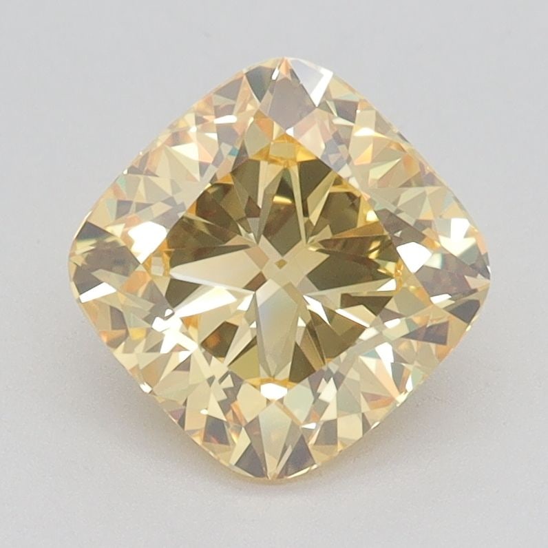Loose Diamond - CUSHION BRILLIANT 1.72ct Fancy Vivid Yellow VVS1: Loose Diamond - CUSHION BRILLIANT 1.72ct Fancy Vivid Yellow VVS1 Source: This is a real non-mined Diamond that has been grown in a lab Shape: CUSHION BRILLIANT Carats: 1.72 Color: Fancy Vivid Yellow C