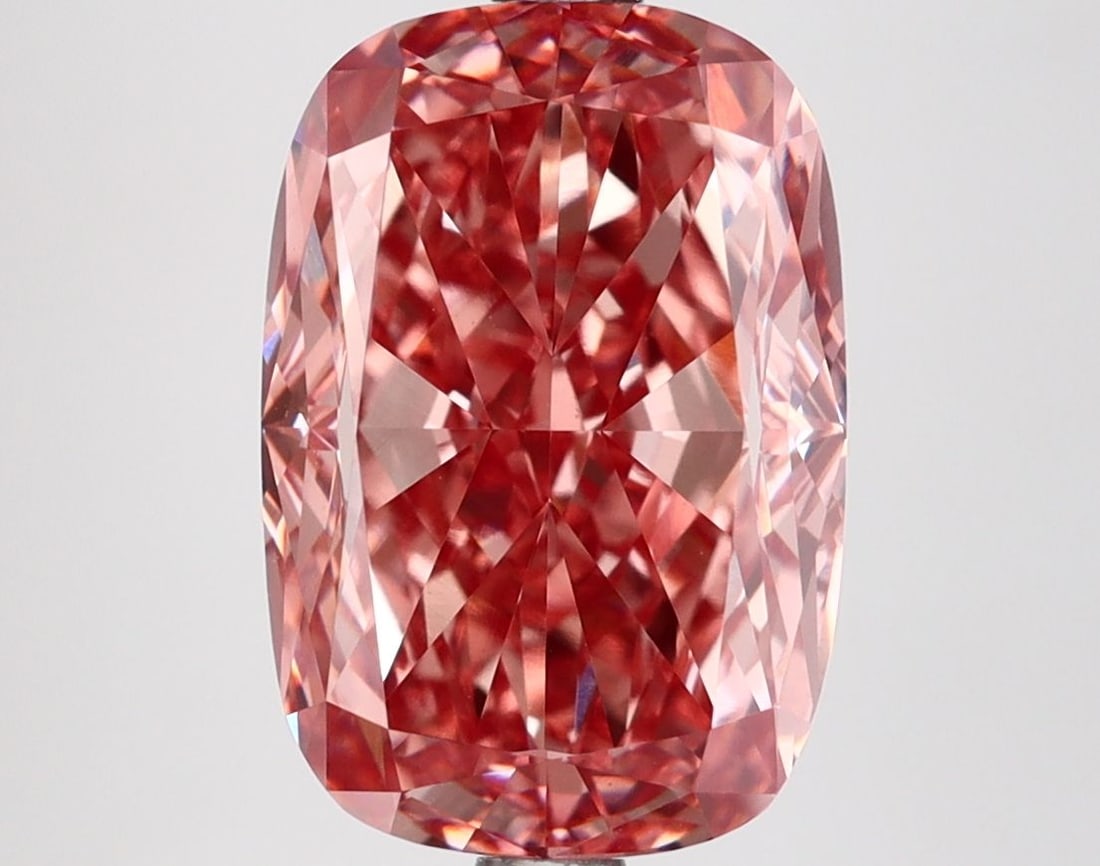 Loose Diamond - CUSHION MODIFIED 5.04ct Fancy Vivid Brownish Pink VVS2: Loose Diamond - CUSHION MODIFIED 5.04ct Fancy Vivid Brownish Pink VVS2 Source: This is a real non-mined Diamond that has been grown in a lab Shape: CUSHION MODIFIED Carats: 5.04 Color: Fancy Vivid Bro