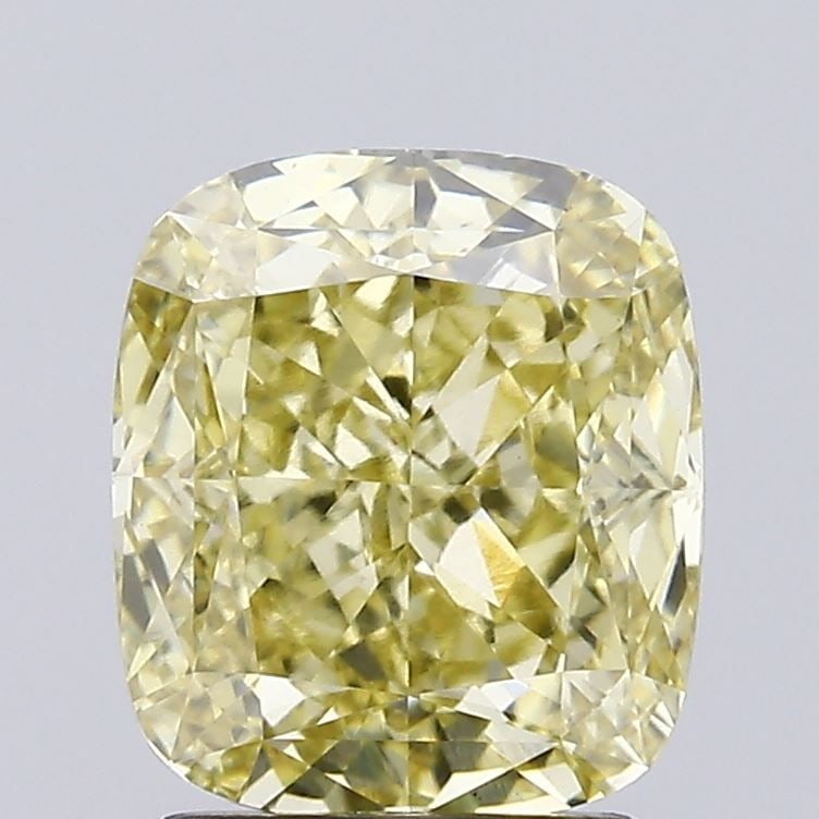 Loose Diamond - CUSHION MODIFIED 2.18ct Fancy Intense Yellow VS1: Loose Diamond - CUSHION MODIFIED 2.18ct Fancy Intense Yellow VS1 Source: This is a real non-mined Diamond that has been grown in a lab Shape: CUSHION MODIFIED Carats: 2.18 Color: Fancy Intense Yellow 