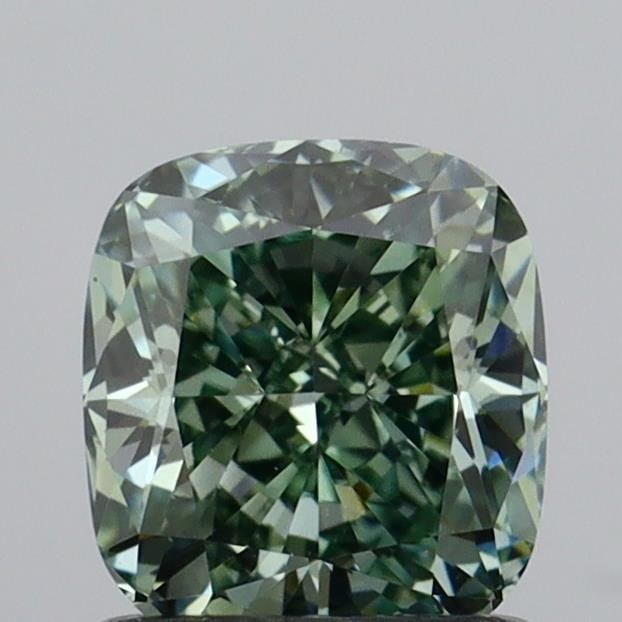 Loose Diamond - CUSHION MODIFIED 1.04ct Fancy Vivid Green VS1: Loose Diamond - CUSHION MODIFIED 1.04ct Fancy Vivid Green VS1 Source: This is a real non-mined Diamond that has been grown in a lab Shape: CUSHION MODIFIED Carats: 1.04 Color: Fancy Vivid Green Certif