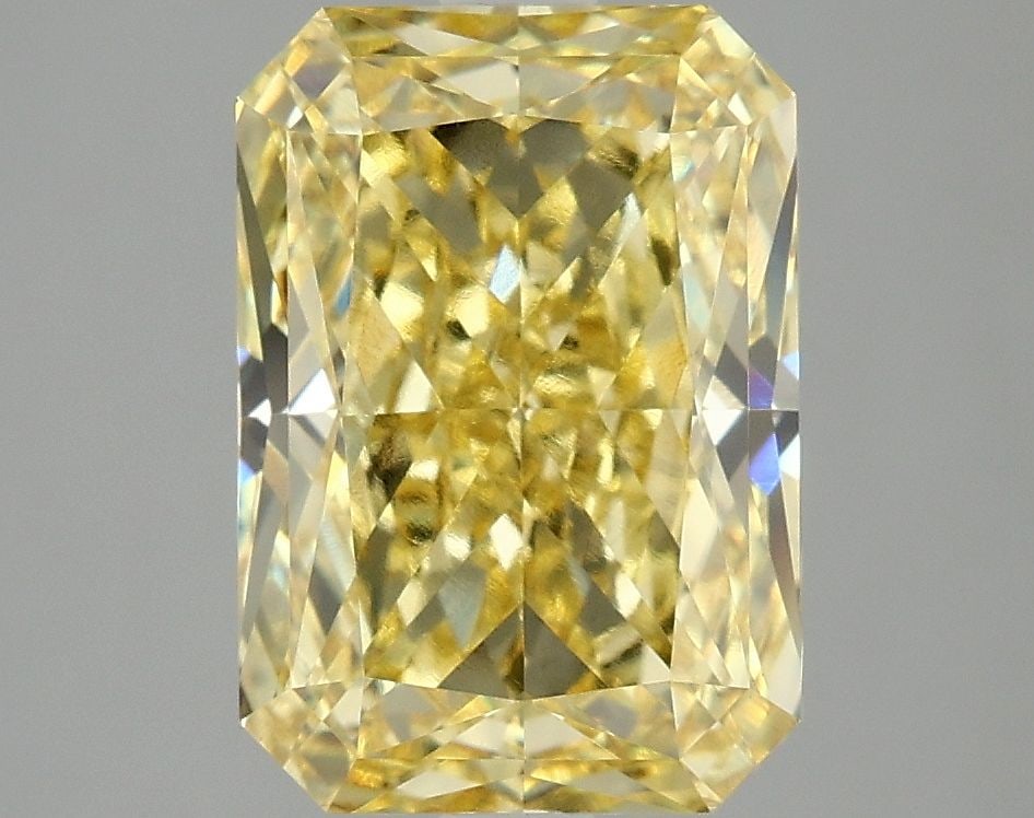 Loose Diamond - RADIANT 4.1ct Fancy Vivid Yellow VS1: Loose Diamond - RADIANT 4.1ct Fancy Vivid Yellow VS1 Source: This is a real non-mined Diamond that has been grown in a lab Shape: RADIANT Carats: 4.1 Color: Fancy Vivid Yellow Certification: IGI Video