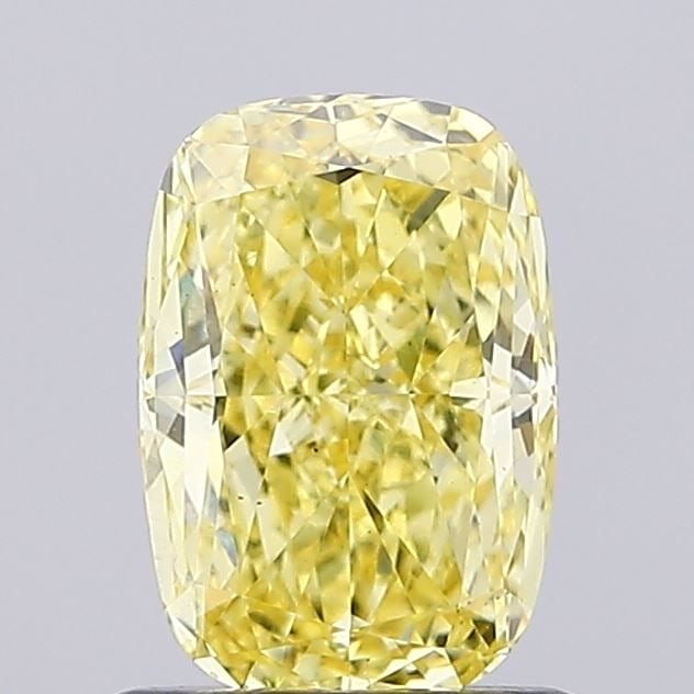 Loose Diamond - CUSHION BRILLIANT 1.07ct Fancy Vivid Yellow VS2: Loose Diamond - CUSHION BRILLIANT 1.07ct Fancy Vivid Yellow VS2 Source: This is a real non-mined Diamond that has been grown in a lab Shape: CUSHION BRILLIANT Carats: 1.07 Color: Fancy Vivid Yellow Ce