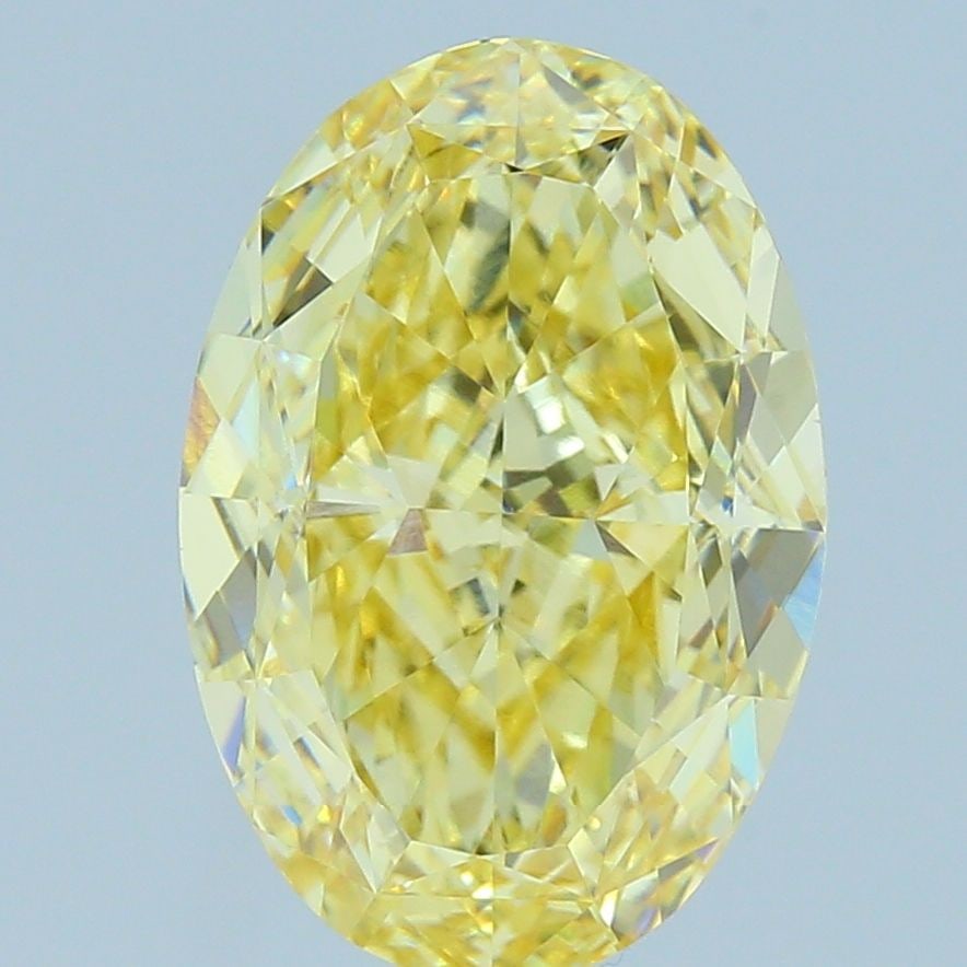 Loose Diamond - OVAL 5.03ct Fancy Intense Yellow VS1: Loose Diamond - OVAL 5.03ct Fancy Intense Yellow VS1 Source: This is a real non-mined Diamond that has been grown in a lab Shape: OVAL Carats: 5.03 Color: Fancy Intense Yellow Certification: IGI Video
