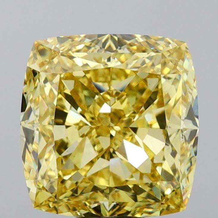 Loose Diamond - CUSHION MODIFIED 12.51ct Fancy Intense Yellow VS1: Loose Diamond - CUSHION MODIFIED 12.51ct Fancy Intense Yellow VS1 Source: This is a real non-mined Diamond that has been grown in a lab Shape: CUSHION MODIFIED Carats: 12.51 Color: Fancy Intense Yello