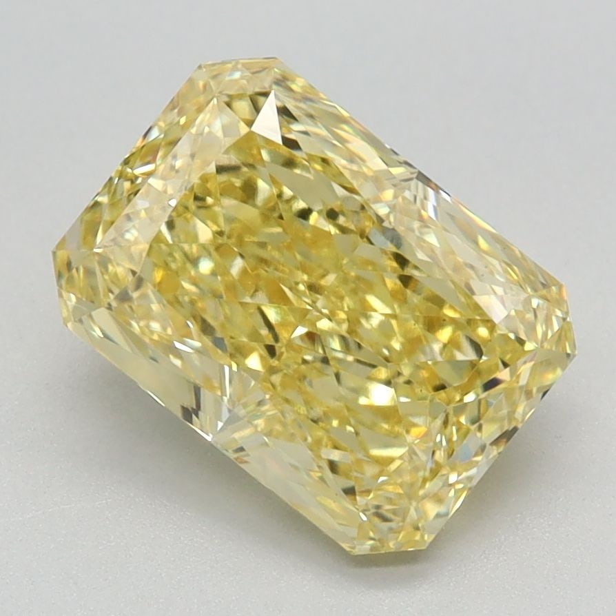 Loose Diamond - RADIANT 2.34ct Fancy Vivid Yellow VS1: Loose Diamond - RADIANT 2.34ct Fancy Vivid Yellow VS1 Source: This is a real non-mined Diamond that has been grown in a lab Shape: RADIANT Carats: 2.34 Color: Fancy Vivid Yellow Certification: IGI Vid