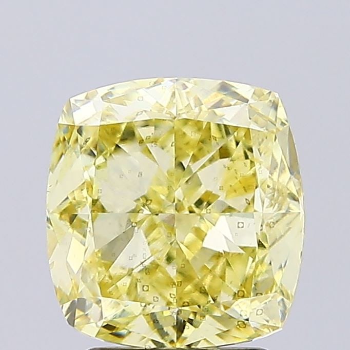 Loose Diamond - CUSHION MODIFIED 3.0ct Fancy Intense Yellow SI1: Loose Diamond - CUSHION MODIFIED 3.0ct Fancy Intense Yellow SI1 Source: This is a real non-mined Diamond that has been grown in a lab Shape: CUSHION MODIFIED Carats: 3.0 Color: Fancy Intense Yellow Ce