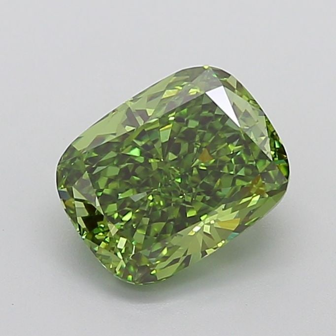 Loose Diamond - CUSHION MODIFIED 3.32ct Fancy Vivid Green VS1: Loose Diamond - CUSHION MODIFIED 3.32ct Fancy Vivid Green VS1 Source: This is a real non-mined Diamond that has been grown in a lab Shape: CUSHION MODIFIED Carats: 3.32 Color: Fancy Vivid Green Certif