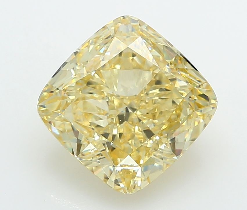 Loose Diamond - CUSHION MODIFIED 5.06ct Fancy Intense Yellow VS1: Loose Diamond - CUSHION MODIFIED 5.06ct Fancy Intense Yellow VS1 Source: This is a real non-mined Diamond that has been grown in a lab Shape: CUSHION MODIFIED Carats: 5.06 Color: Fancy Intense Yellow 