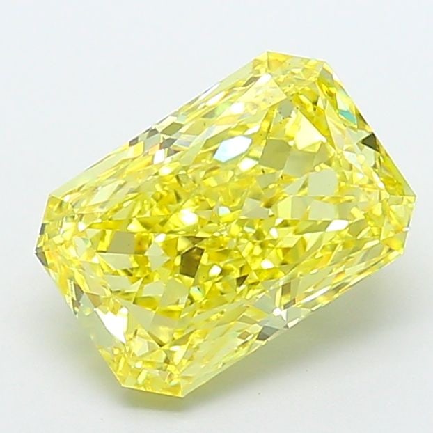 Loose Diamond - RADIANT 5.09ct Fancy Vivid Yellow VS2: Loose Diamond - RADIANT 5.09ct Fancy Vivid Yellow VS2 Source: This is a real non-mined Diamond that has been grown in a lab Shape: RADIANT Carats: 5.09 Color: Fancy Vivid Yellow Certification: IGI Vid