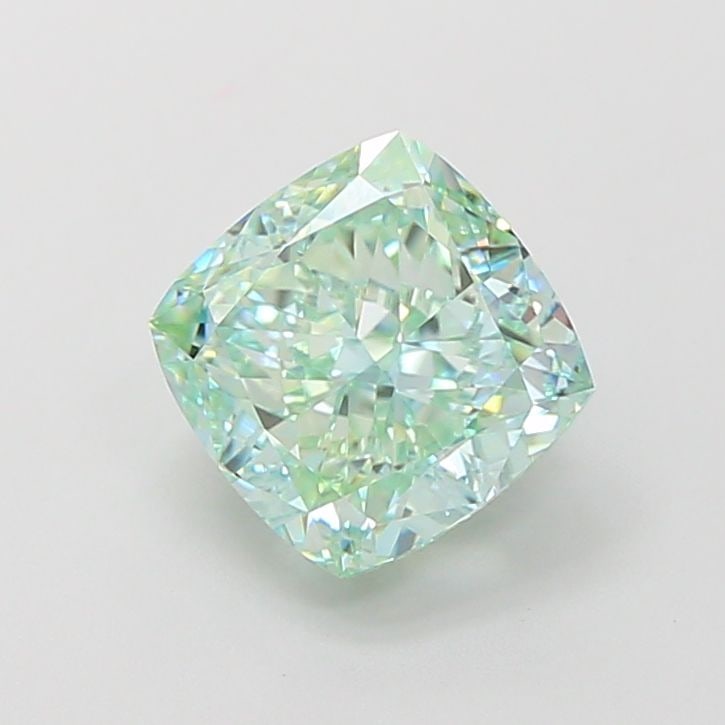 Loose Diamond - CUSHION MODIFIED 2.42ct Fancy Vivid Green VS1: Loose Diamond - CUSHION MODIFIED 2.42ct Fancy Vivid Green VS1 Source: This is a real non-mined Diamond that has been grown in a lab Shape: CUSHION MODIFIED Carats: 2.42 Color: Fancy Vivid Green Certif