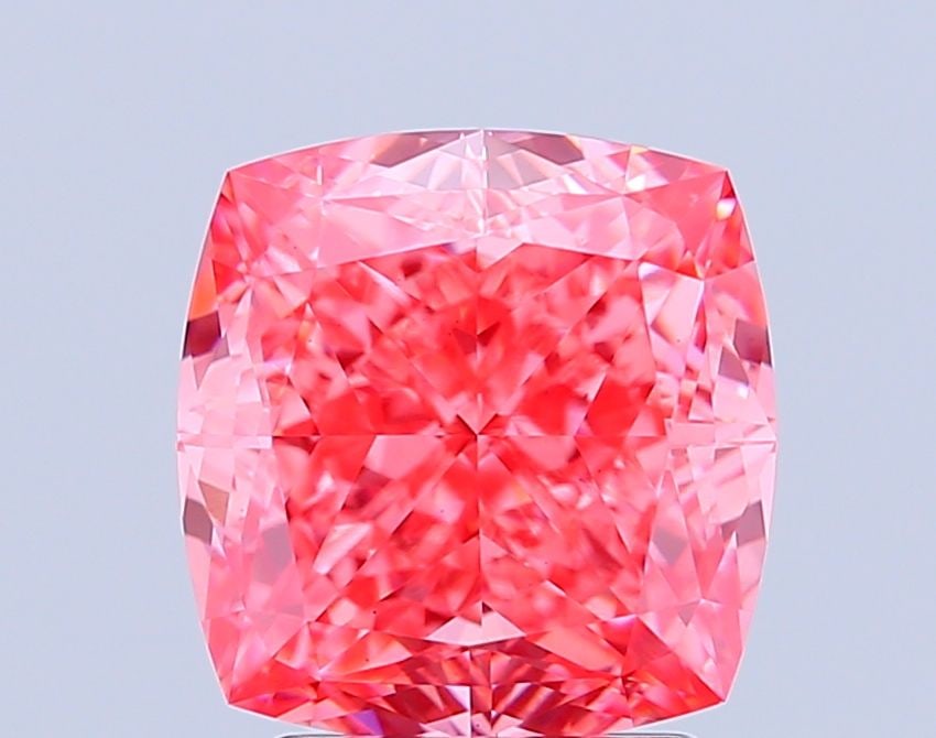 Loose Diamond - CUSHION MODIFIED 3.43ct Fancy Vivid Pink VS1: Loose Diamond - CUSHION MODIFIED 3.43ct Fancy Vivid Pink VS1 Source: This is a real non-mined Diamond that has been grown in a lab Shape: CUSHION MODIFIED Carats: 3.43 Color: Fancy Vivid Pink Certific