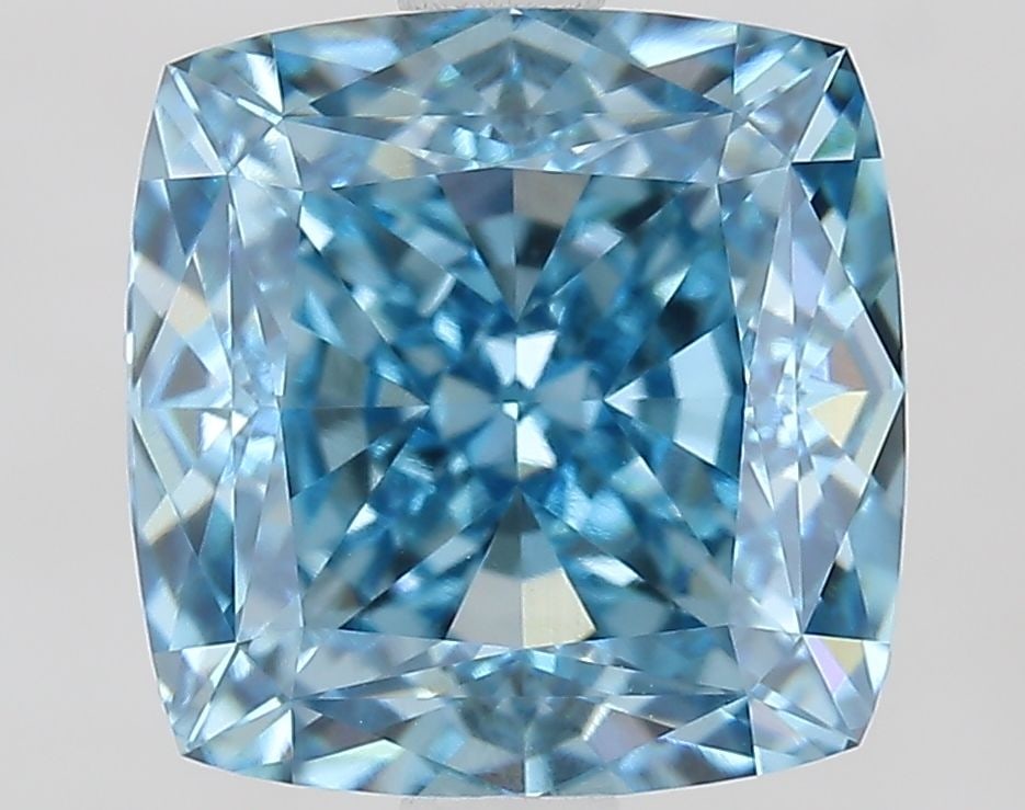 Loose Diamond - CUSHION MODIFIED 3.1ct Fancy Vivid Blue VVS2: Loose Diamond - CUSHION MODIFIED 3.1ct Fancy Vivid Blue VVS2 Source: This is a real non-mined Diamond that has been grown in a lab Shape: CUSHION MODIFIED Carats: 3.1 Color: Fancy Vivid Blue Certifica