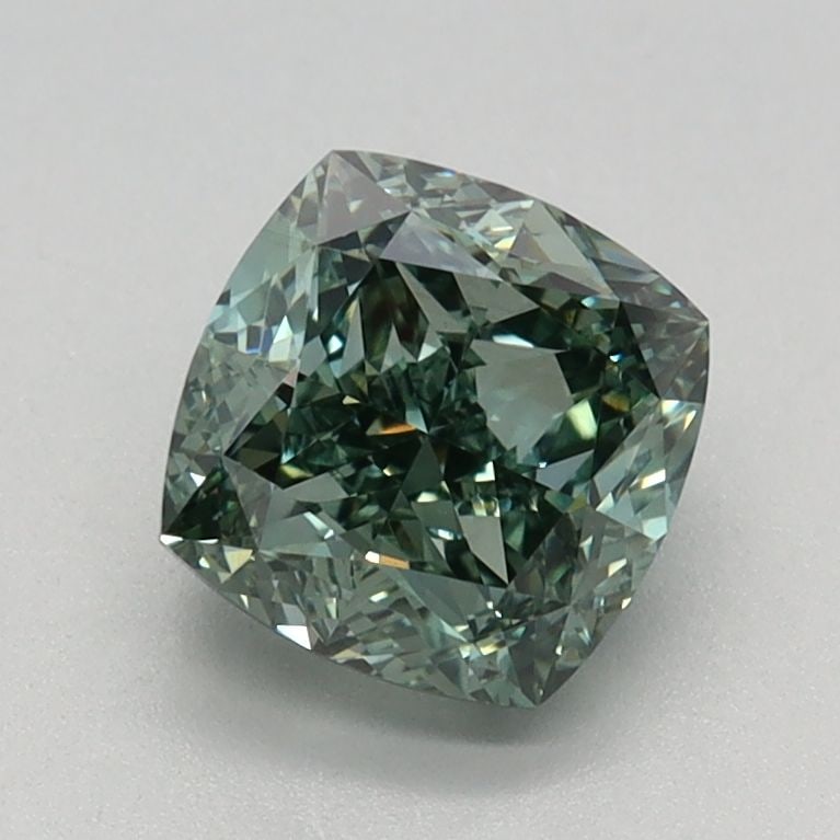 Loose Diamond - CUSHION MODIFIED 1.27ct Fancy Vivid Green VS2: Loose Diamond - CUSHION MODIFIED 1.27ct Fancy Vivid Green VS2 Source: This is a real non-mined Diamond that has been grown in a lab Shape: CUSHION MODIFIED Carats: 1.27 Color: Fancy Vivid Green Certif