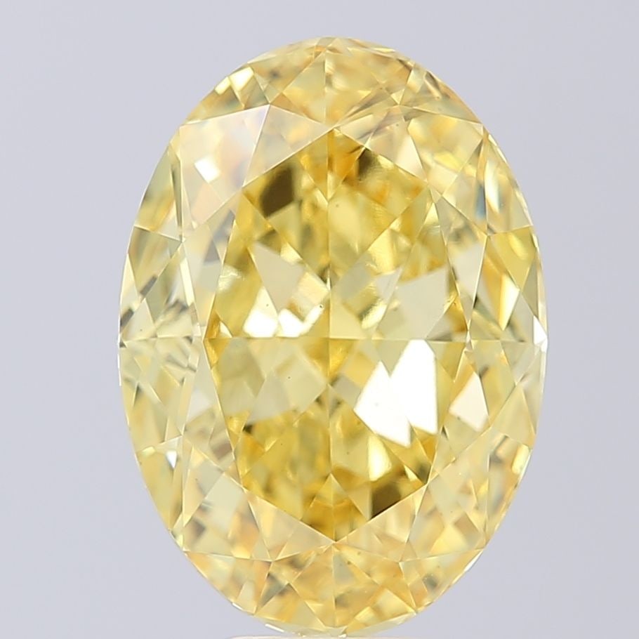 Loose Diamond - OVAL 8.55ct Fancy Vivid Yellow VS2: Loose Diamond - OVAL 8.55ct Fancy Vivid Yellow VS2 Source: This is a real non-mined Diamond that has been grown in a lab Shape: OVAL Carats: 8.55 Color: Fancy Vivid Yellow Certification: IGI Video: