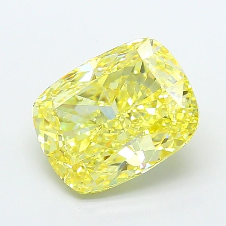 Loose Diamond - CUSHION MODIFIED 4.02ct Fancy Intense Yellow VVS2: Loose Diamond - CUSHION MODIFIED 4.02ct Fancy Intense Yellow VVS2 Source: This is a real non-mined Diamond that has been grown in a lab Shape: CUSHION MODIFIED Carats: 4.02 Color: Fancy Intense Yellow