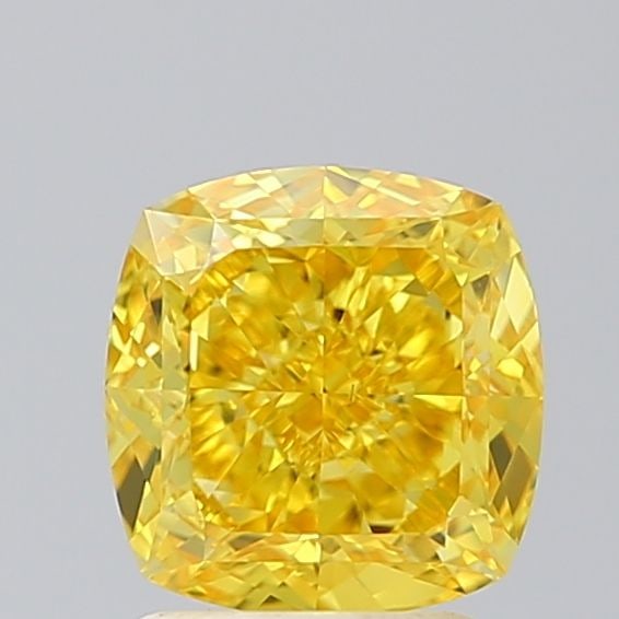 Loose Diamond - CUSHION MODIFIED 2.03ct Fancy Vivid Yellow VS1: Loose Diamond - CUSHION MODIFIED 2.03ct Fancy Vivid Yellow VS1 Source: This is a real non-mined Diamond that has been grown in a lab Shape: CUSHION MODIFIED Carats: 2.03 Color: Fancy Vivid Yellow Cert