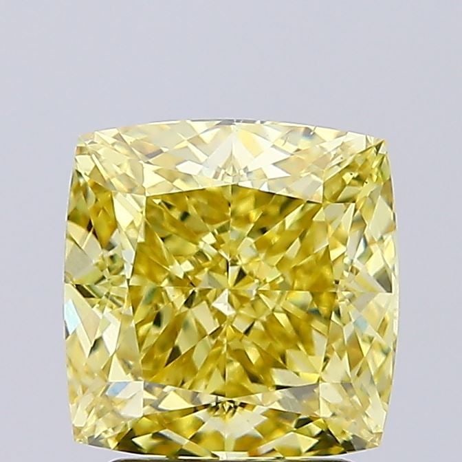 Loose Diamond - CUSHION MODIFIED 2.77ct Fancy Intense Yellow VS2: Loose Diamond - CUSHION MODIFIED 2.77ct Fancy Intense Yellow VS2 Source: This is a real non-mined Diamond that has been grown in a lab Shape: CUSHION MODIFIED Carats: 2.77 Color: Fancy Intense Yellow 