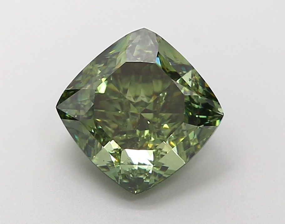 Loose Diamond - CUSHION MODIFIED 3.51ct Fancy Vivid Green VS1: Loose Diamond - CUSHION MODIFIED 3.51ct Fancy Vivid Green VS1 Source: This is a real non-mined Diamond that has been grown in a lab Shape: CUSHION MODIFIED Carats: 3.51 Color: Fancy Vivid Green Certif