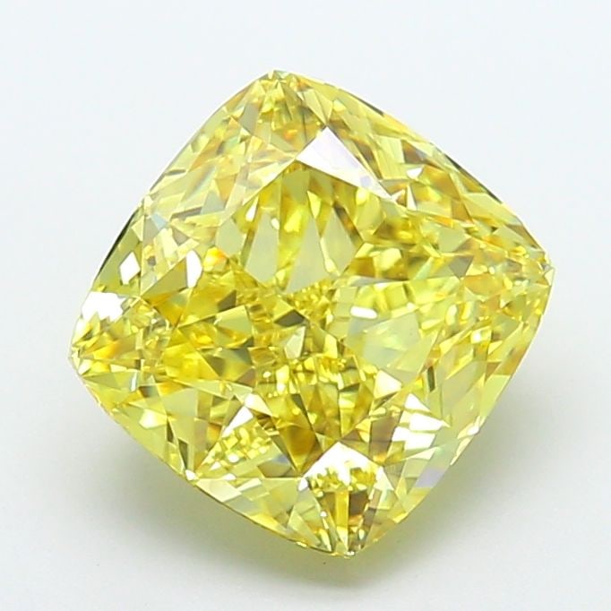 Loose Diamond - CUSHION MODIFIED 5.56ct Fancy Vivid Yellow VS2: Loose Diamond - CUSHION MODIFIED 5.56ct Fancy Vivid Yellow VS2 Source: This is a real non-mined Diamond that has been grown in a lab Shape: CUSHION MODIFIED Carats: 5.56 Color: Fancy Vivid Yellow Cert
