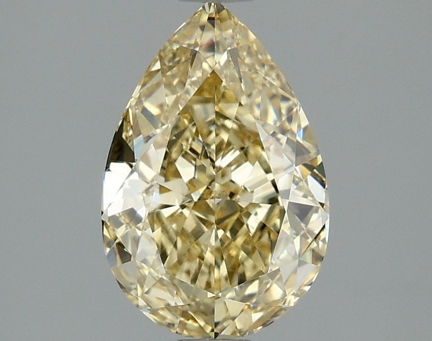 Loose Diamond - PEAR 2.1ct Fancy Intense Yellow VS1: Loose Diamond - PEAR 2.1ct Fancy Intense Yellow VS1 Source: This is a real non-mined Diamond that has been grown in a lab Shape: PEAR Carats: 2.1 Color: Fancy Intense Yellow Certification: IGI Video: