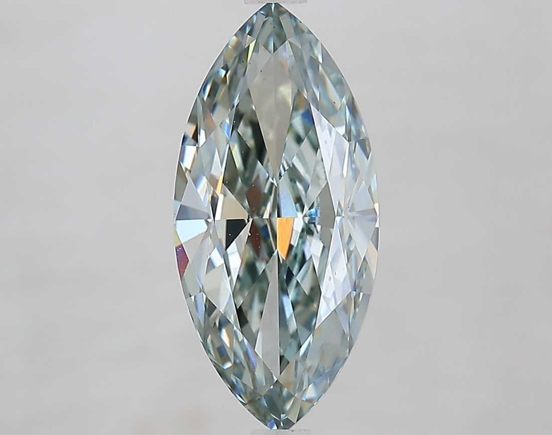 Loose Diamond - MARQUISE 3.56ct Fancy Gray Green VS1: Loose Diamond - MARQUISE 3.56ct Fancy Gray Green VS1 Source: This is a real non-mined Diamond that has been grown in a lab Shape: MARQUISE Carats: 3.56 Color: Fancy Gray Green Certification: IGI Video