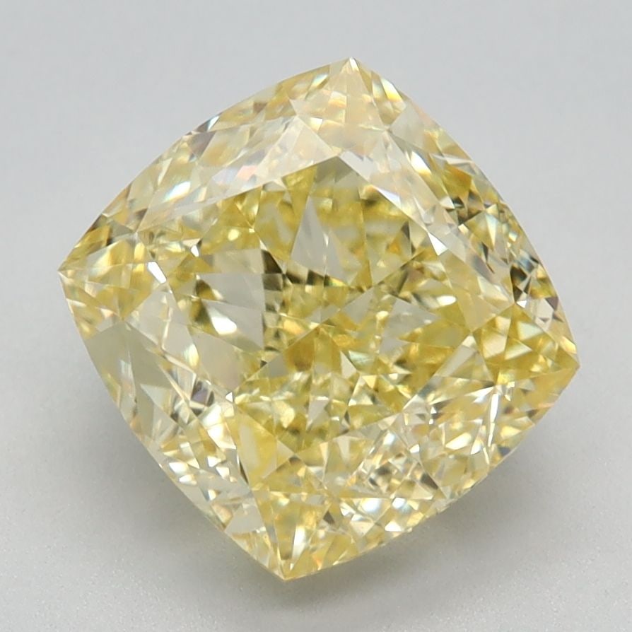 Loose Diamond - CUSHION MODIFIED 2.82ct Fancy Intense Yellow VS1: Loose Diamond - CUSHION MODIFIED 2.82ct Fancy Intense Yellow VS1 Source: This is a real non-mined Diamond that has been grown in a lab Shape: CUSHION MODIFIED Carats: 2.82 Color: Fancy Intense Yellow 