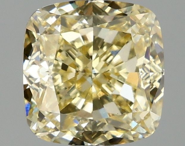 Loose Diamond - CUSHION MODIFIED 2.1ct Fancy Intense Yellow VS2: Loose Diamond - CUSHION MODIFIED 2.1ct Fancy Intense Yellow VS2 Source: This is a real non-mined Diamond that has been grown in a lab Shape: CUSHION MODIFIED Carats: 2.1 Color: Fancy Intense Yellow Ce