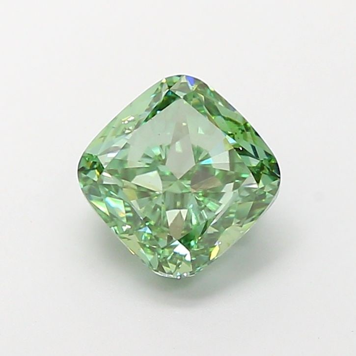 Loose Diamond - CUSHION MODIFIED 3.03ct Fancy Vivid Green VS1: Loose Diamond - CUSHION MODIFIED 3.03ct Fancy Vivid Green VS1 Source: This is a real non-mined Diamond that has been grown in a lab Shape: CUSHION MODIFIED Carats: 3.03 Color: Fancy Vivid Green Certif