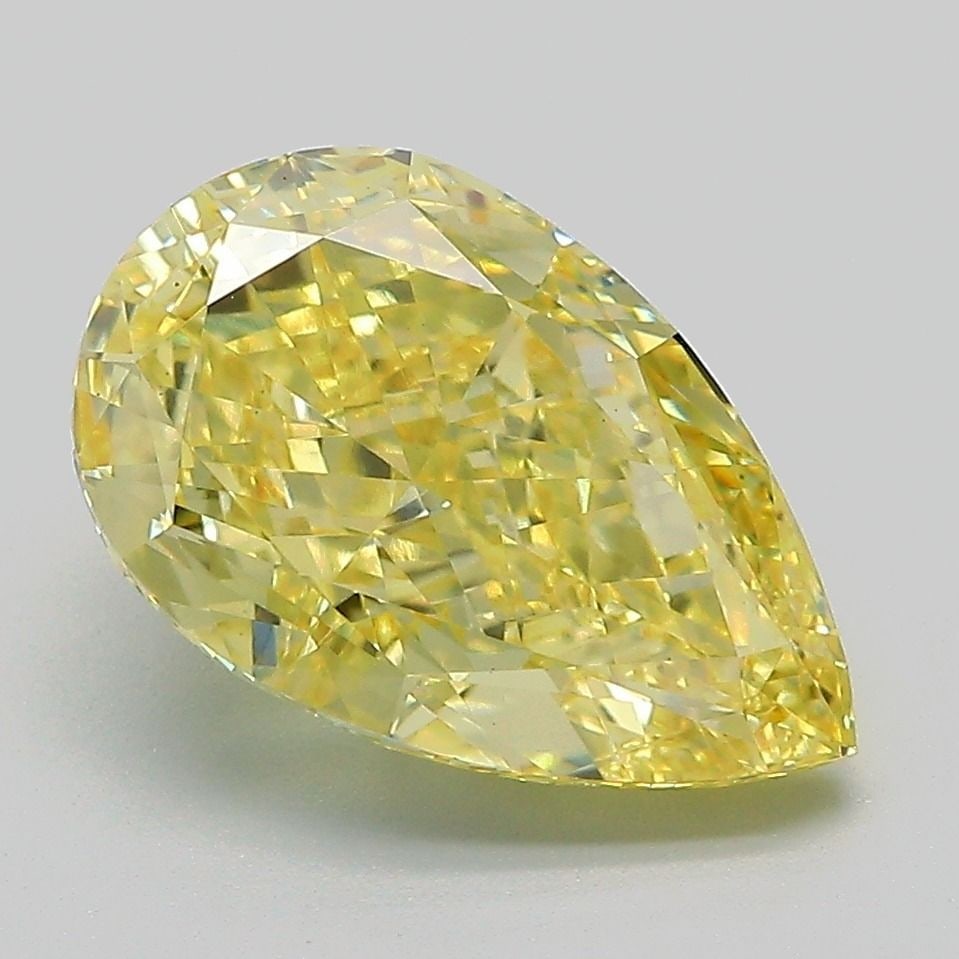 Loose Diamond - PEAR 3.79ct Fancy Intense Yellow VS1: Loose Diamond - PEAR 3.79ct Fancy Intense Yellow VS1 Source: This is a real non-mined Diamond that has been grown in a lab Shape: PEAR Carats: 3.79 Color: Fancy Intense Yellow Certification: IGI Video