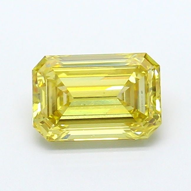 Loose Diamond - EMERALD 1.61ct Fancy Intense Yellow VS2: Loose Diamond - EMERALD 1.61ct Fancy Intense Yellow VS2 Source: This is a real non-mined Diamond that has been grown in a lab Shape: EMERALD Carats: 1.61 Color: Fancy Intense Yellow Certification: IGI