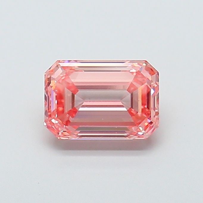 Loose Diamond - EMERALD 2.6ct Fancy Vivid Pink VS1: Loose Diamond - EMERALD 2.6ct Fancy Vivid Pink VS1 Source: This is a real non-mined Diamond that has been grown in a lab Shape: EMERALD Carats: 2.6 Color: Fancy Vivid Pink Certification: IGI Video: