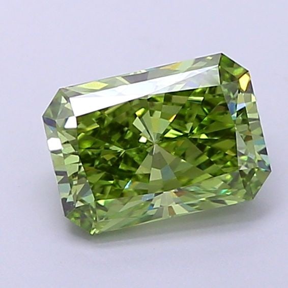 Loose Diamond - RADIANT 1.44ct Fancy Vivid Green VS1: Loose Diamond - RADIANT 1.44ct Fancy Vivid Green VS1 Source: This is a real non-mined Diamond that has been grown in a lab Shape: RADIANT Carats: 1.44 Color: Fancy Vivid Green Certification: IGI Video