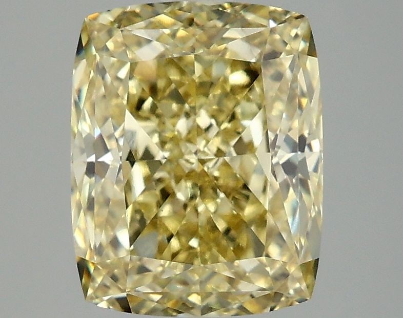 Loose Diamond - CUSHION MODIFIED 3.0ct Fancy Intense Yellow VS1: Loose Diamond - CUSHION MODIFIED 3.0ct Fancy Intense Yellow VS1 Source: This is a real non-mined Diamond that has been grown in a lab Shape: CUSHION MODIFIED Carats: 3.0 Color: Fancy Intense Yellow Ce