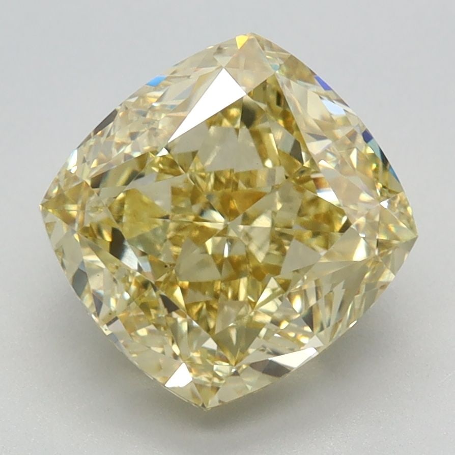 Loose Diamond - CUSHION MODIFIED 3.44ct Fancy Intense Yellow VS1: Loose Diamond - CUSHION MODIFIED 3.44ct Fancy Intense Yellow VS1 Source: This is a real non-mined Diamond that has been grown in a lab Shape: CUSHION MODIFIED Carats: 3.44 Color: Fancy Intense Yellow 
