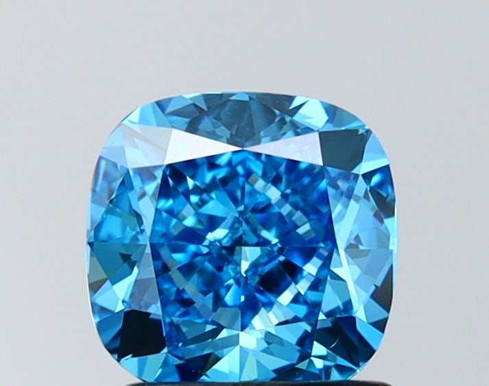 Loose Diamond - CUSHION MODIFIED 1.5ct Fancy Vivid Blue VS2: Loose Diamond - CUSHION MODIFIED 1.5ct Fancy Vivid Blue VS2 Source: This is a real non-mined Diamond that has been grown in a lab Shape: CUSHION MODIFIED Carats: 1.5 Color: Fancy Vivid Blue Certificat