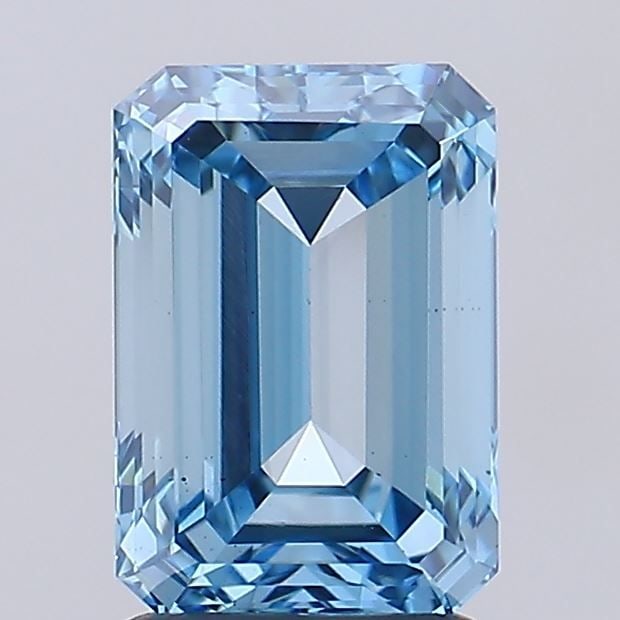 Loose Diamond - EMERALD 2.04ct Fancy Vivid Blue VS2: Loose Diamond - EMERALD 2.04ct Fancy Vivid Blue VS2 Source: This is a real non-mined Diamond that has been grown in a lab Shape: EMERALD Carats: 2.04 Color: Fancy Vivid Blue Certification: NONE Video: