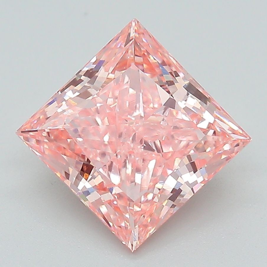 Loose Diamond - PRINCESS 3.11ct Fancy Intense Orange Pink VS1: Loose Diamond - PRINCESS 3.11ct Fancy Intense Orange Pink VS1 Source: This is a real non-mined Diamond that has been grown in a lab Shape: PRINCESS Carats: 3.11 Color: Fancy Intense Orange Pink Certif