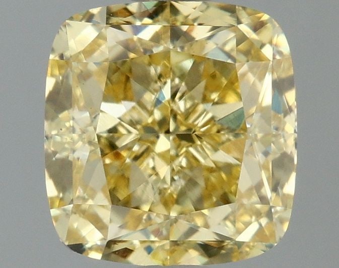 Loose Diamond - CUSHION MODIFIED 1.97ct Fancy Intense Yellow VS1: Loose Diamond - CUSHION MODIFIED 1.97ct Fancy Intense Yellow VS1 Source: This is a real non-mined Diamond that has been grown in a lab Shape: CUSHION MODIFIED Carats: 1.97 Color: Fancy Intense Yellow 