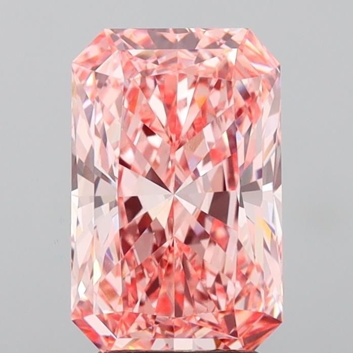 Loose Diamond - RADIANT 4.03ct Fancy Vivid Pink VVS2: Loose Diamond - RADIANT 4.03ct Fancy Vivid Pink VVS2 Source: This is a real non-mined Diamond that has been grown in a lab Shape: RADIANT Carats: 4.03 Color: Fancy Vivid Pink Certification: IGI Video: