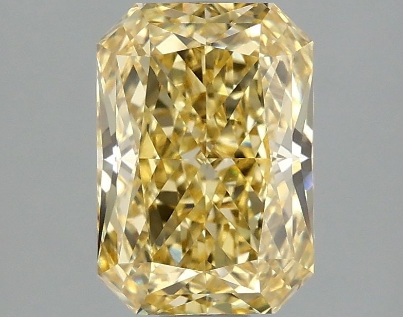 Loose Diamond - RADIANT 2.1ct Fancy Intense Yellow VS1: Loose Diamond - RADIANT 2.1ct Fancy Intense Yellow VS1 Source: This is a real non-mined Diamond that has been grown in a lab Shape: RADIANT Carats: 2.1 Color: Fancy Intense Yellow Certification: IGI V