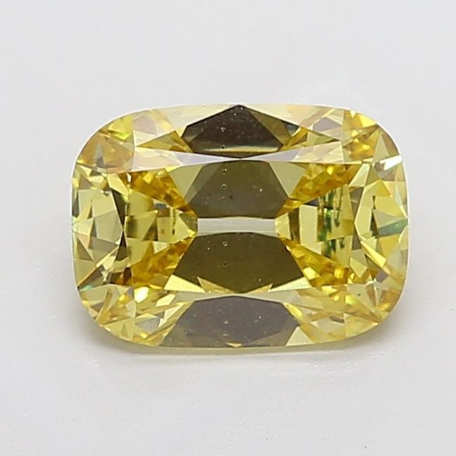 Loose Diamond - CUSHION BRILLIANT 3.03ct Fancy Yellow VS2: Loose Diamond - CUSHION BRILLIANT 3.03ct Fancy Yellow VS2 Source: This is a real non-mined Diamond that has been grown in a lab Shape: CUSHION BRILLIANT Carats: 3.03 Color: Fancy Yellow Certification: