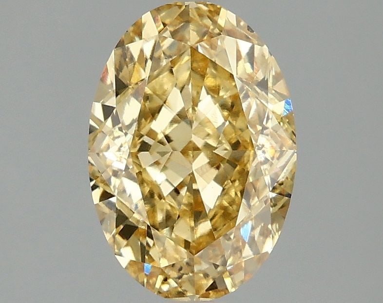 Loose Diamond - OVAL 2.01ct Fancy Intense Yellow SI1: Loose Diamond - OVAL 2.01ct Fancy Intense Yellow SI1 Source: This is a real non-mined Diamond that has been grown in a lab Shape: OVAL Carats: 2.01 Color: Fancy Intense Yellow Certification: IGI Video