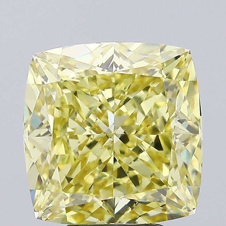 Loose Diamond - CUSHION MODIFIED 5.31ct Fancy Intense Yellow VVS2: Loose Diamond - CUSHION MODIFIED 5.31ct Fancy Intense Yellow VVS2 Source: This is a real non-mined Diamond that has been grown in a lab Shape: CUSHION MODIFIED Carats: 5.31 Color: Fancy Intense Yellow