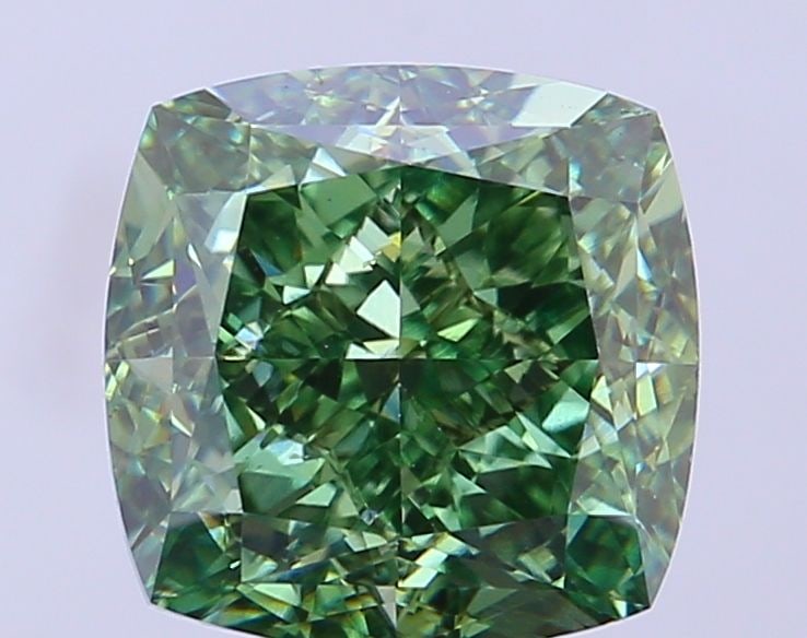 Loose Diamond - CUSHION MODIFIED 5.1ct Fancy Vivid Green VVS2: Loose Diamond - CUSHION MODIFIED 5.1ct Fancy Vivid Green VVS2 Source: This is a real non-mined Diamond that has been grown in a lab Shape: CUSHION MODIFIED Carats: 5.1 Color: Fancy Vivid Green Certifi